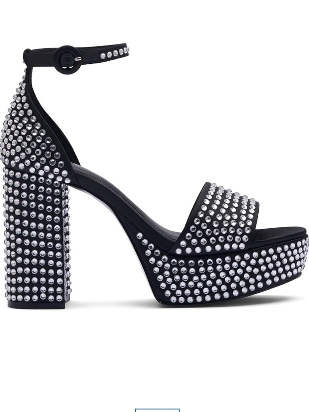 D'Amelio Mayvinaa Black Crystals  Platform Ankle-Strap Sandals